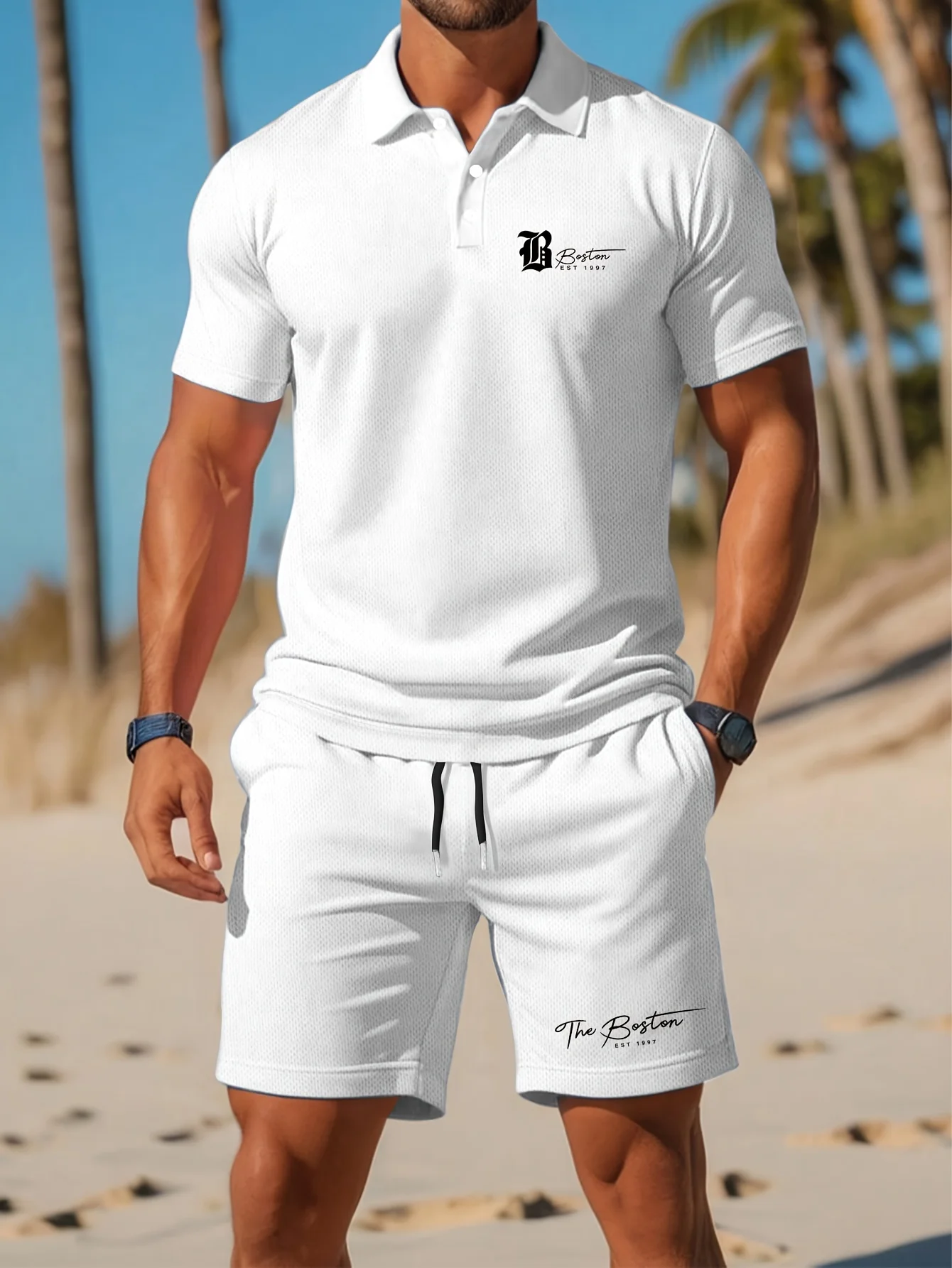 Summer Clothing Men Fashion - Summer New Men's Polo Shirt Set
