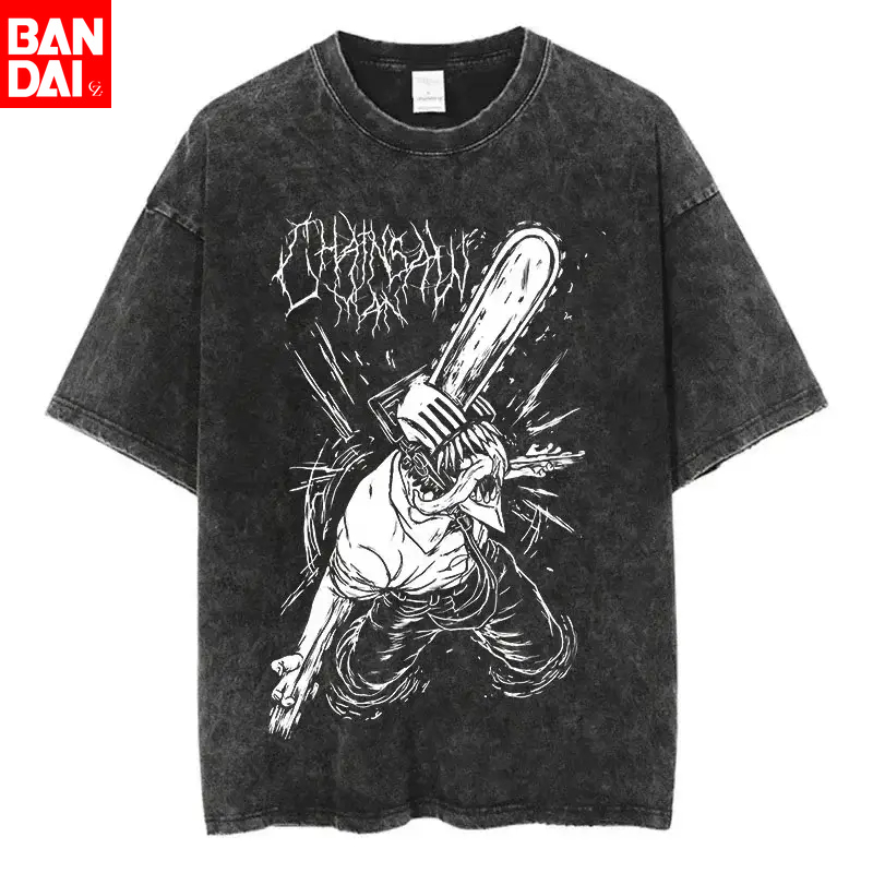 Summer Edition Clothing - Chainsaw Man Denji White Metal Graphic