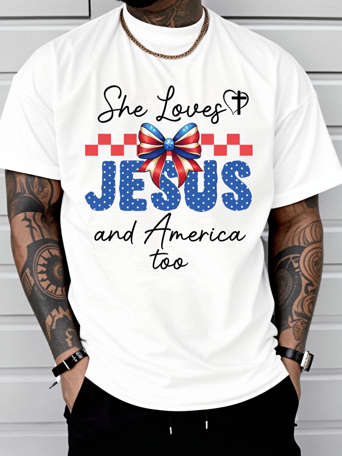 She Loves Jesus & America Too  - огляд і ціна Summer Clothing Not Shein