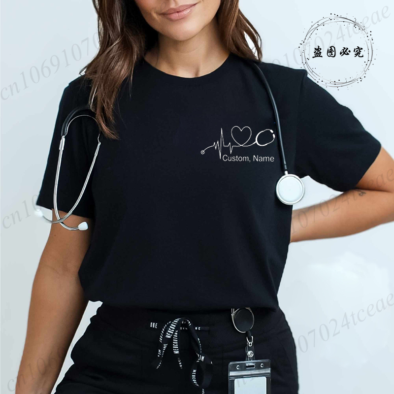 Custom Name Nurse Shirt Stetho - огляд і ціна Summer Clothing Names