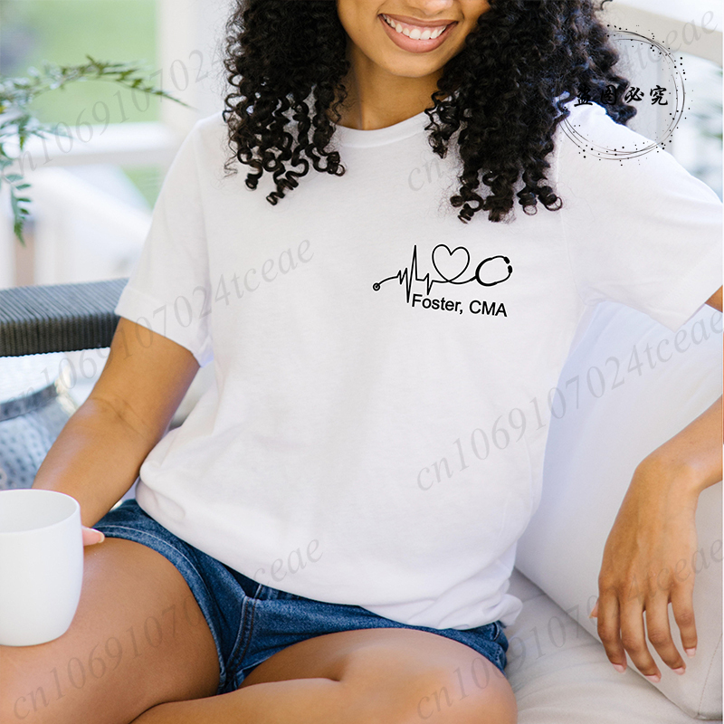 Custom Name Nurse Shirt Stetho - огляд і ціна Summer Clothing Names