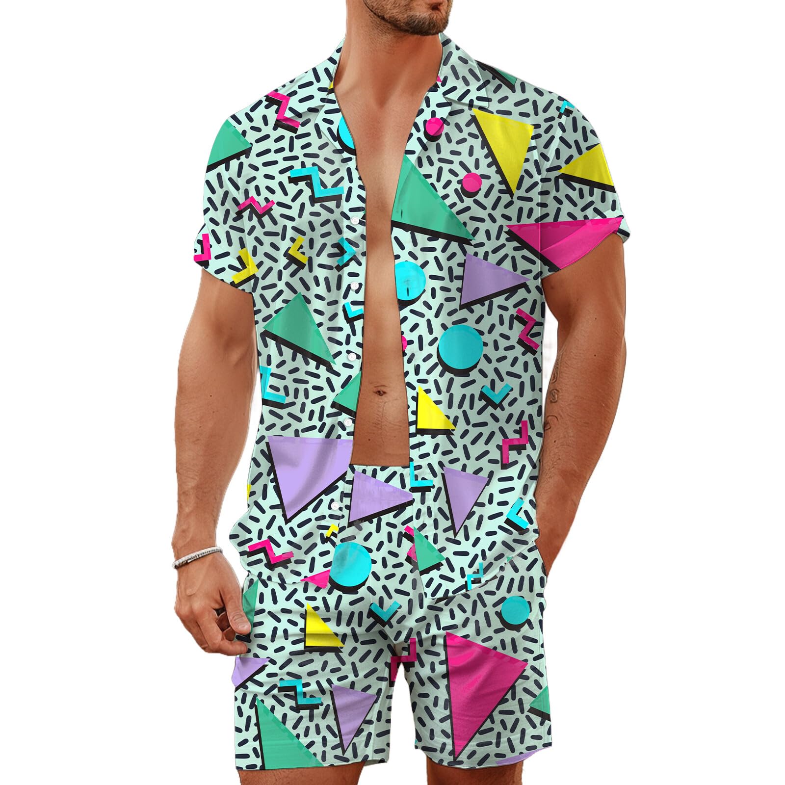 Summer Irregular Geometric 3D  - огляд і ціна Summer Clothing Men Fashion
