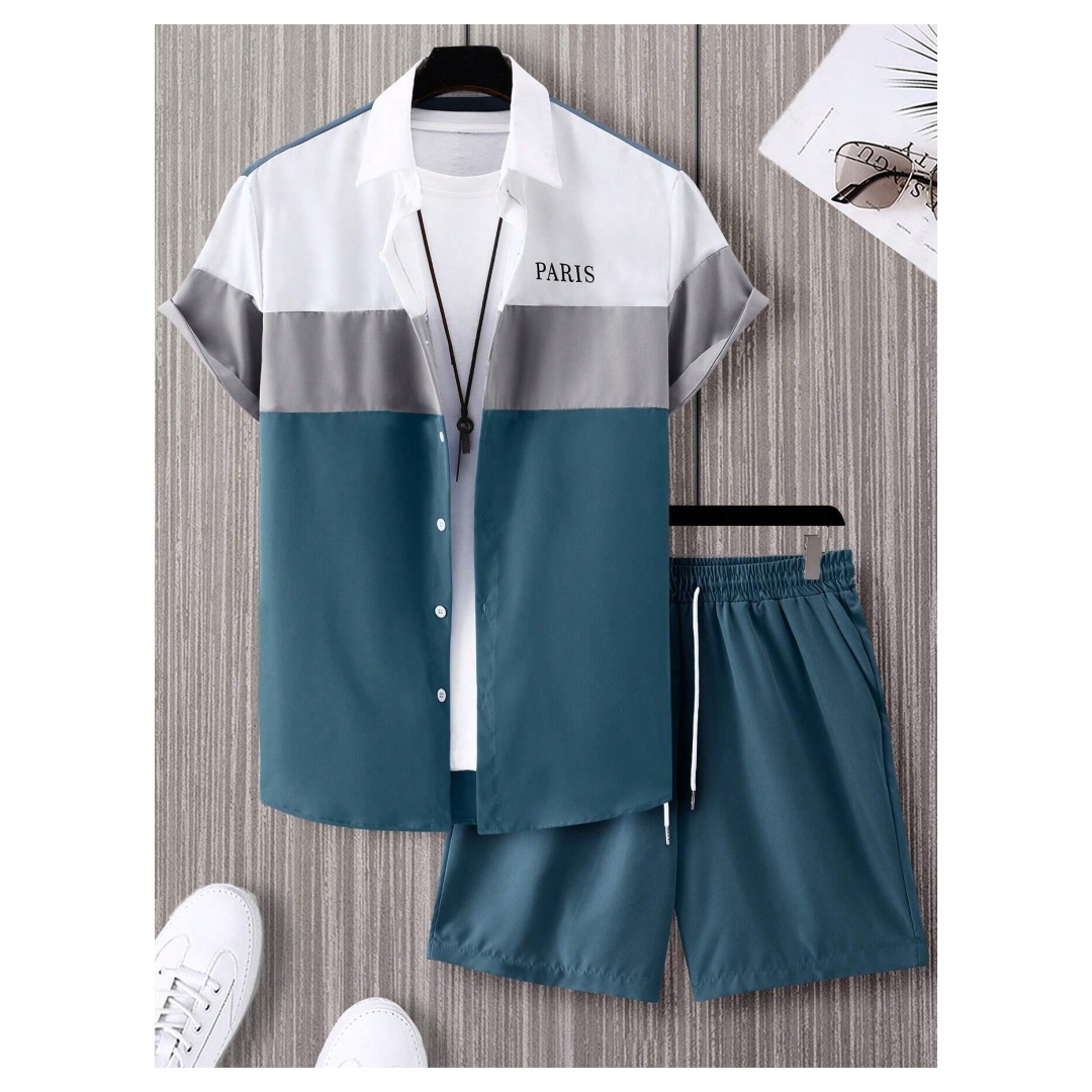 Men's Fashion Suit Blue And Wh - огляд і ціна Summer Clothing Men Fashion
