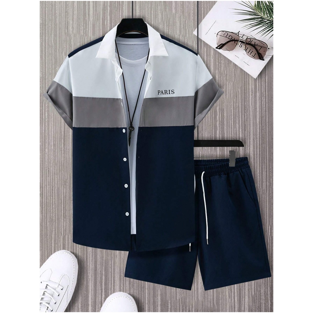 Men's Fashion Suit Blue And Wh - огляд і ціна Summer Clothing Men Fashion