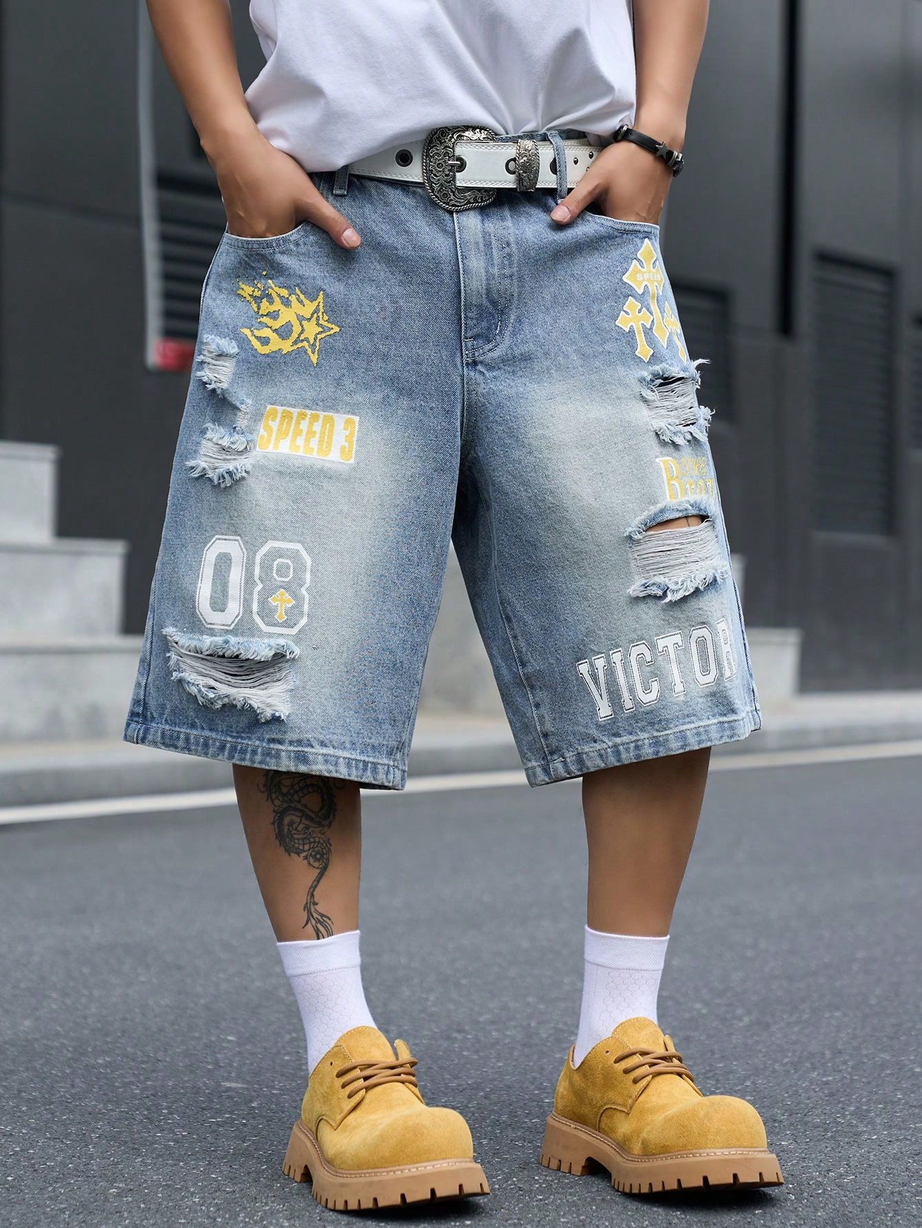 Men's Loose Fit Denim Bermuda  - огляд і ціна Summer Quotes