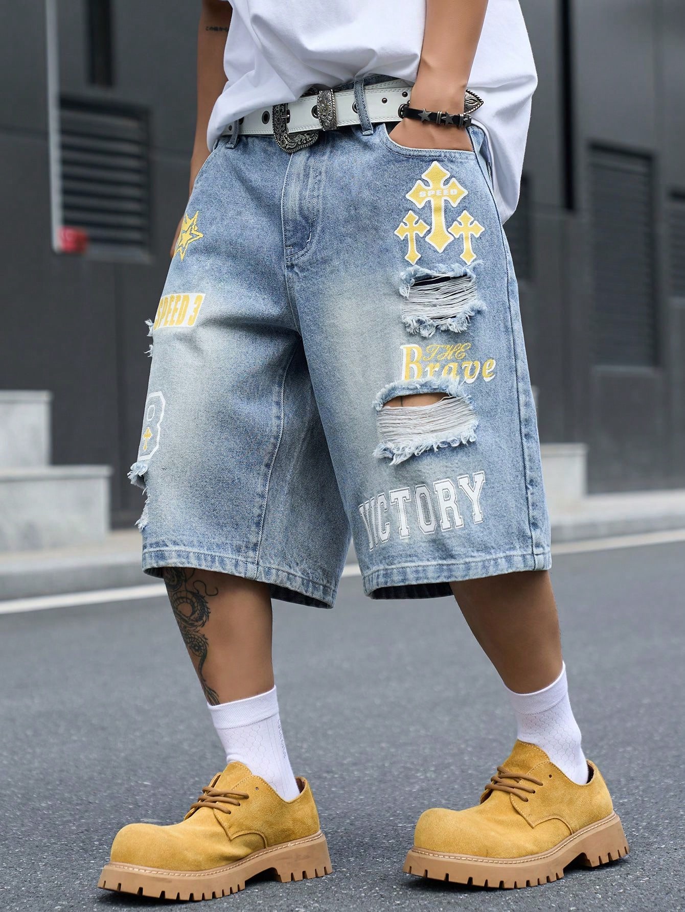 Men's Loose Fit Denim Bermuda  - огляд і ціна Summer Quotes
